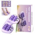 Portable Double Foot Massage Roller for Plantar Fasciitis Relief, Dual Acupressure Therapy for Pain & Stress Relief, Reflexology Tool for Improved Circulation at Home or Office (Purple)