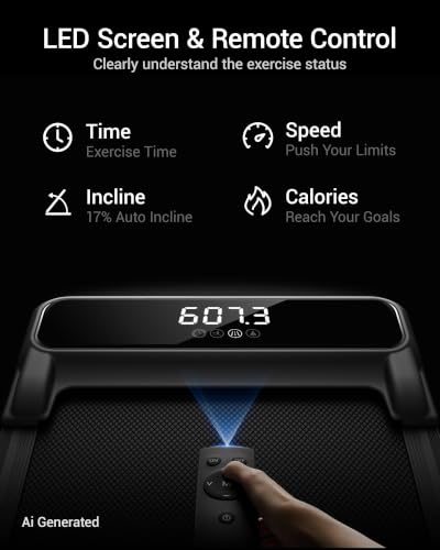 17% Walking Pad with Auto Incline, 7.5MPH
