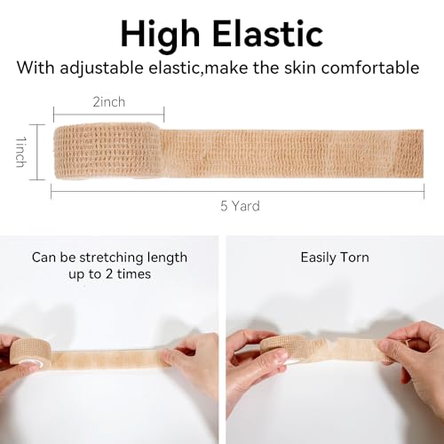 Self Adhesive Bandage Wrap,Bandage Tape,Medical Tape,Vet Tape - color: Skin Color, size: 1inch*16rolls