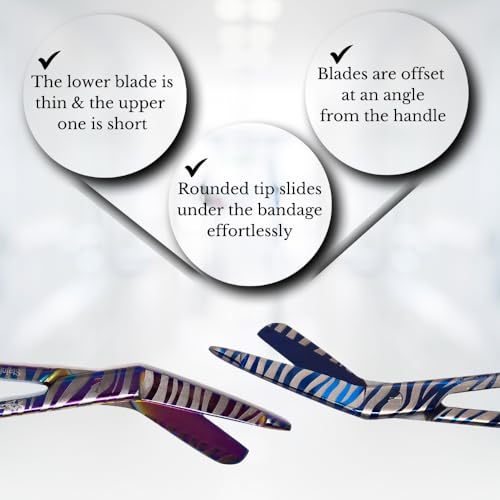 Bandage Scissors 5.5" Long Set of 6 Nurse Vet Tech Gift Made of Stainless Steel with Colorful Patterns First Aid Used For Cutting Gauze Tape Clothing Bandages Vet Wrap Adhesive Removal (Set 10) - style: Set 10