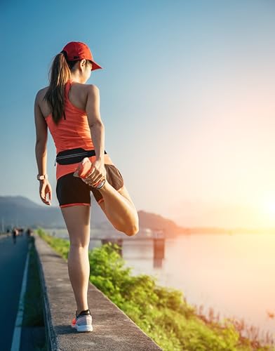 Slim Running Belt - Single Pocket Waterproof Phone Pouch - color: Black (Single Pocket)
