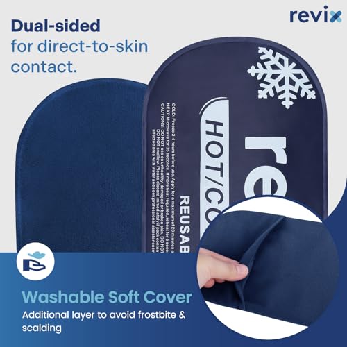 REVIX Ice Packs for Injuries, 5 Pack Hot & Cold Gel for Knee & Back, Navy - style: Navy-5 Pack