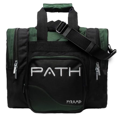 Pyramid Path Pro Deluxe Single Bowling Ball Tote - Holds One Ball, One Pair Shoes Up to Mens 15 - color: Hunter Green