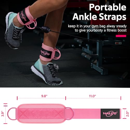 Ankle Straps for Cable Machines, Leg Straps for Glute Kick Back Accessories - color: Pink