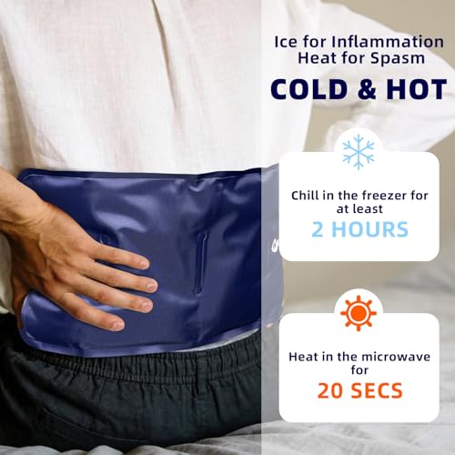 Lower Back Ice Pack Wrap, Sciatica Pain Relief，Large, 7.4" x 15.4"