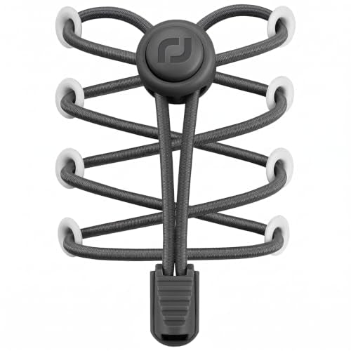 RJ-Sport Tieless Elastic Shoe Laces for Adults and Kids - color: Number 005 - Dark Grey