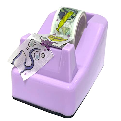 WELSTIK Desktop Tape Dispenser Non-Skid Base, for Packaging in Office,Restaurant, Flower Shop,Cake Shop,Purple - color: Purple