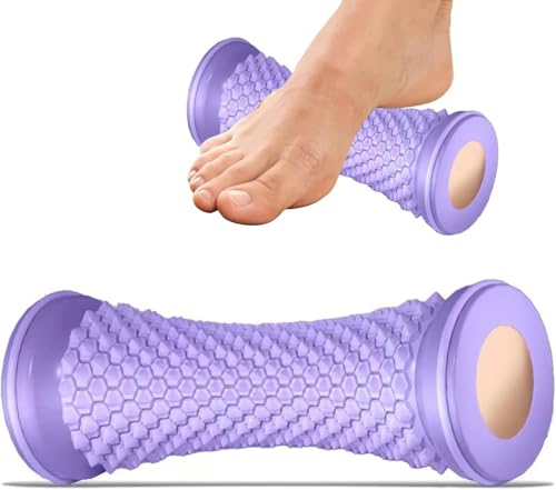 Portable Foot Massager Roller - Deep Tissue Muscle Massage for Plantar Fasciitis Relief, Heel & Arch Pain - Reflexology Therapy Tool for Men & Women (Purple) - color: Purple