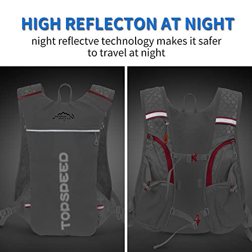 INOXTO Running Hydration Vest Backpack,Lightweight Insulated Pack with 1.5L Water Bladder Bag Daypack for Trail Hiking Running Cycling Race Marathon for Women Men - color: Gray