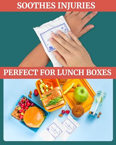 Ice Packs for Cooler - Reusable & Refreezable - for Breastmilk Storage, Lunch Boxes, Food, Camping - Long Lasting & Freezer Safe, TSA Approved