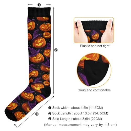Wusikd Cats Compression Socks for Women and Men Circulation Cute Long Socks for Athletic Running 1 - color: Pumpkins