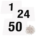 Azarxis Running Bib Competitor Numbers with Safety Pins, Tyvek Tearproof Waterproof 4"x7" / 6"x7.5" for Marathon Races Events - color: #02 [6"x7.5"] Numbers 001-50