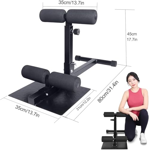 INNOLIFE Sissy Squat Machine Adjustable Height, Protective Foam Thick Steel Fitness Home Gym - color: Black & Red