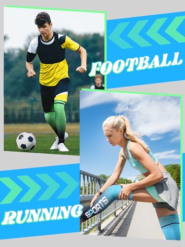 Suhine 6 Pairs Sports Leg Sleeves UV Protect Compression Long Knee Sleeves for Men Women Basketball Football Running Cycling - style: Elegant