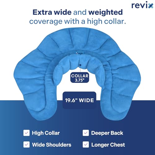 REVIX Microwavable Heating Pad for Neck Shoulder & Back, Moist Heat, Blue - color: Blue