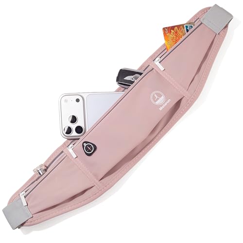 Slim Running Belt Fanny Pack, Phone Holder Waist Pack Money Belt - Pink - color: X Pink