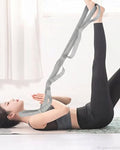 10 Loop Yoga Stretching Strap for Physical Therapy - Non-Elastic Exercise Band for Pilates, Yoga, Stretching for Women & Men - color: Grey