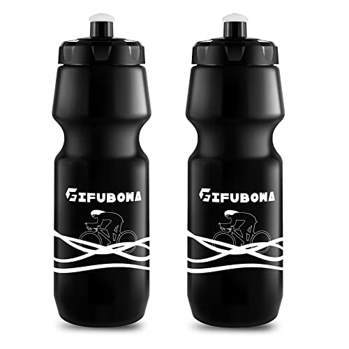 Bike Squeeze Water Bottles 24oz Bicycle Mtb Road Mountain Bottle - color: Black+Black, size: 2‑Pack