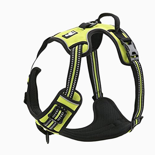 TRUE LOVE Adjustable No-Pull Dog Harness Reflective Vest, Neon Yellow, XS - color: Neon Yellow, size: XS