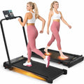 ANCHEER Walking Pad with Incline - Under Desk Treadmill with Handle Bar - color: Obsidian Black