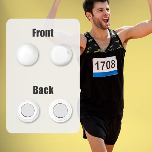 BOXOB 10 Pairs Magnetic Race Bib Clips, Marathon Race Number Buckle Running Bib Magnets Pins for Runners Field Triathlon Cycling Competition (White & Fluorescent Green) - color: White & Fluorescent Green