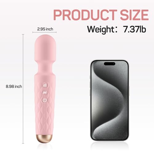 Personal Massager - 4H Max Runtime & Ultra-Quiet - Waterproof - 20 Modes 8 Speeds for Deep Tissue Back Massage, Post-Workout Recovery and Neck Muscle Relaxation(Pink) - color: Pink