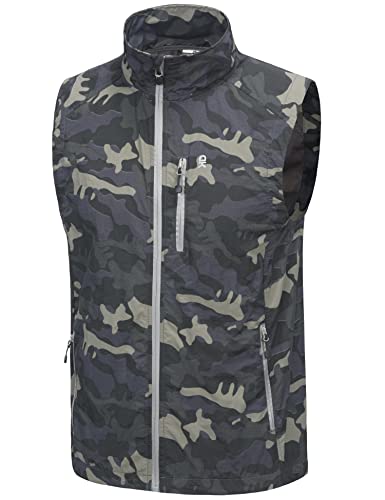 Little Donkey Andy Men's Lightweight Summer Vest Windproof Packable - color: Camo, size: Small
