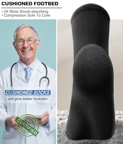BULLIANT Men's Cushioned Compression Knee High Sports Recovery Socks 3Pack - color: 3pairs-black6510, size: Small-Medium
