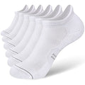 CS CELERSPORT 6 Pack Women's Ankle Running Socks Cushioned Low Cut Tab Athletic Socks - color: White, size: Medium