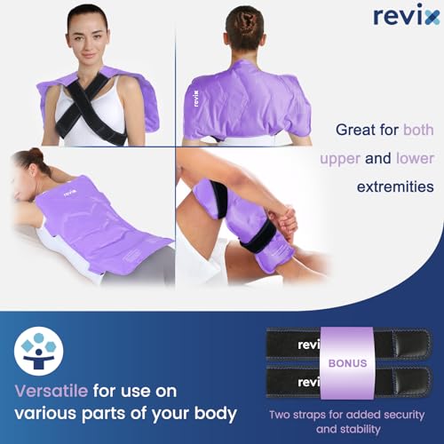 REVIX Extra-Large Back Ice Pack, Reusable Cold Packs for Full Back Relief - color: Purple