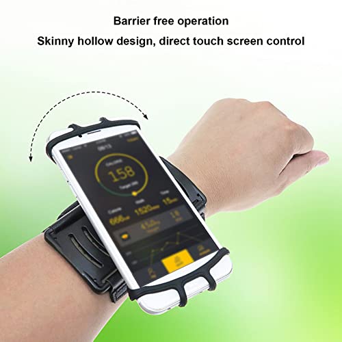 360 Rotatable Phone Holder for Running Armband with Headphone Data Cable Storage Layer, Breathable Sweat Proof Smart Phone Armband for 4-6.7 Inch Phone, Silicone Arm Band