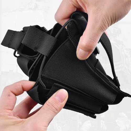 Azarxis Tactical Mini Belt Pouches, Multi-Purpose Small Battery Case Compact Utility EDC Card Slot Holder Waist Bags Military Molle Pack Sundries Storage Pack - color: #04 Black - Pistol Mag Pouch - 2 Pockets