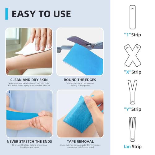 OK TAPE Kinesiology Tape 10 inches Precut, 20 Strips, Cotton Elastic Athletic Tape Latex Free, 2in x 16ft, Green - color: Lime, size: 20 Count (Pack of 1)