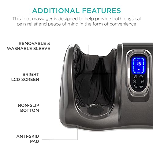 Best Choice Products Shiatsu Foot Massager for Pain Relief, Plantar Fasciitis, Neuropathy, Blood Circulation, Remote Control w/Compact Design - Gray - color: Gray
