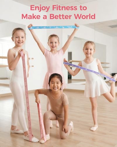 Slim Panda 2 PCS Stretch Strap for Kids Gymnastics Multi-Loop Elastic Strap for Ballet, Latin, Dance, Yoga, Children Flexibility Training & Exercise Resistance Yoga Band- 8 Loops - color: Blue&Purple
