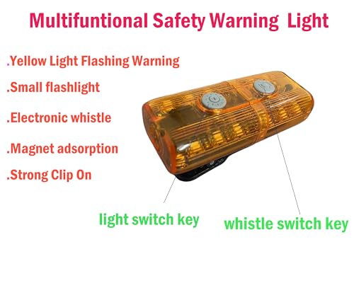 Police Personal Safety Warning Signal Clip Shoulder Light with Electronic Whistle Flashlight Magnet for Outdoor Rescue,Traffic Guidance,Police patrols,Cycling,Night Run,Costume Role Playing (Yellow) - color: Yellow