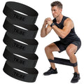 Fabric Resistance Bands for Working Out, 5-Band Set for Legs and Glutes - color: X-Heavy Black