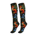 Cute Compression Socks Knee High Support Stockings Women Men - color: Foxes Wildflower