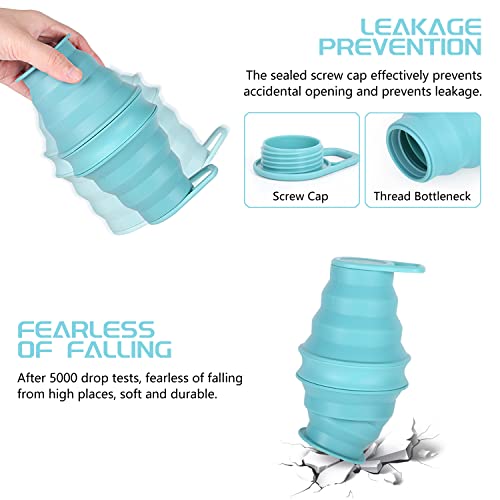 Nefeeko Collapsible Water Bottle, BPA Free Silicone Foldable Water Bottles - color: BUPK, style: 2 Pack