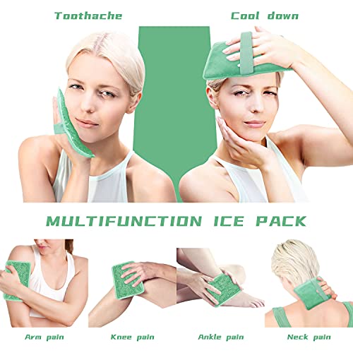 Gel Ice Pack for Injuries Ice Bag with Strap-1 Pack Reusable Hot Cold Pack - color: Green-1 Pack