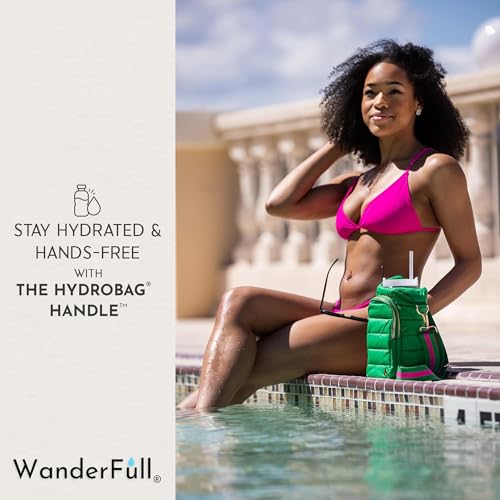 WanderFull Original HydroBag HANDLE®, 40 oz Water Bottle Holder w/Strap - color: Kelly Green