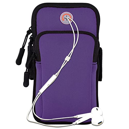 Phone Armband for iPhone Running Armband Cell Phone Holder iPhone 17 16 16e 15 14 13 12 11 Pro Max Xs Xr X 8 Plus Mini,Galaxy S26 S25 S24 S23 S20 Note Sports Exercise Workout Arm Band Sleeve - color: 3-Purple