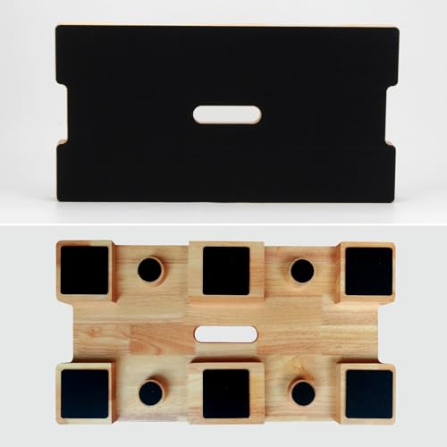 Wood Fitness Board, Resistance Band Workout Footplate, Resistance Band Foot Plate with Non-slip Design for Training, Stretching, Balance, Flexibility Exercise for Home Gym