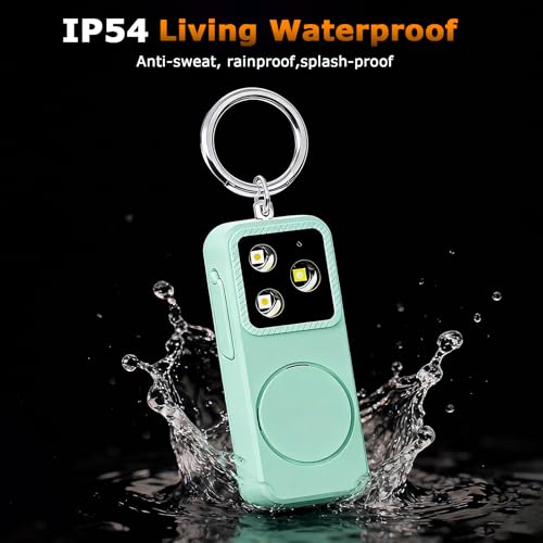 Personal Safety Alarm for Women, Rechargeable 150dB Keychain Alarm with Strobe Light and Pull Pin, Emergency Alarm for College Students, Travel, Walking, Campus Safety and Gift Giving - color: Cyan