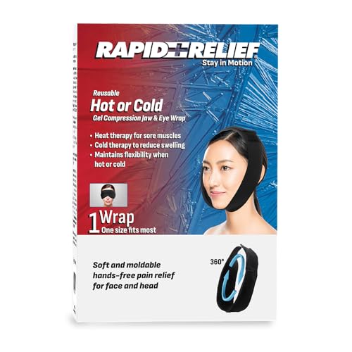 Rapid Relief Reusable Hot or Cold Jaw Wrap, TMJ Relief, Tooth Ache Relief