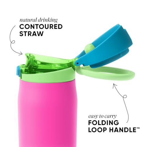 Simple Modern Water Bottle with Straw & Handle | 24oz | 80s Mix - color: -80s Mix, size: 24 Ounces