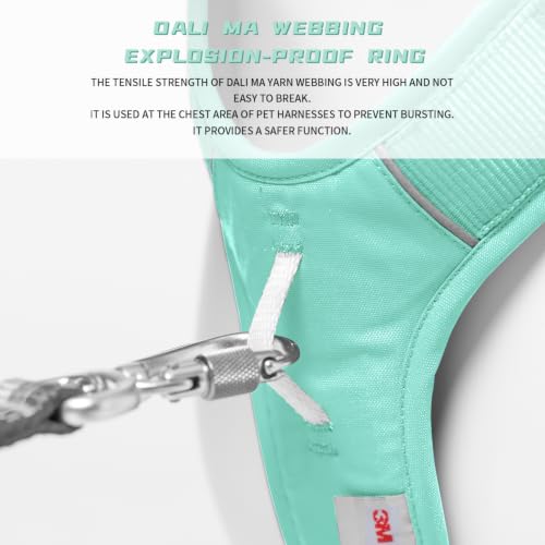 No-Pull Dog Harness Reflective Breathable Adjustable Vest - color: Aqua Green, size: XL