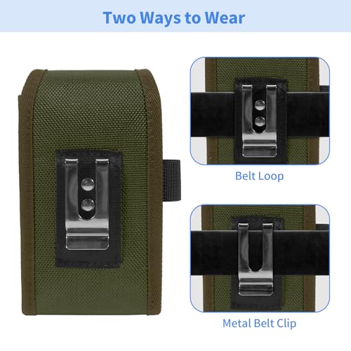 KENOBE Belt EDC Pouch, 5-Pocket Cell Phone/Tool Holder, Army Green - color: Army Green