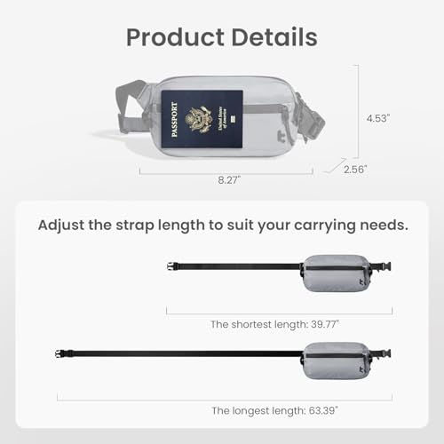 tomtoc 1.5L Sling Bag with RFID Blocking Crossbody Chest Pack for Men Women - color: Light Gray, size: 1.5L