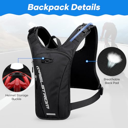 Maelstrom Hydration Running Vest with 2L Water Bladder for Men Women - color: Black